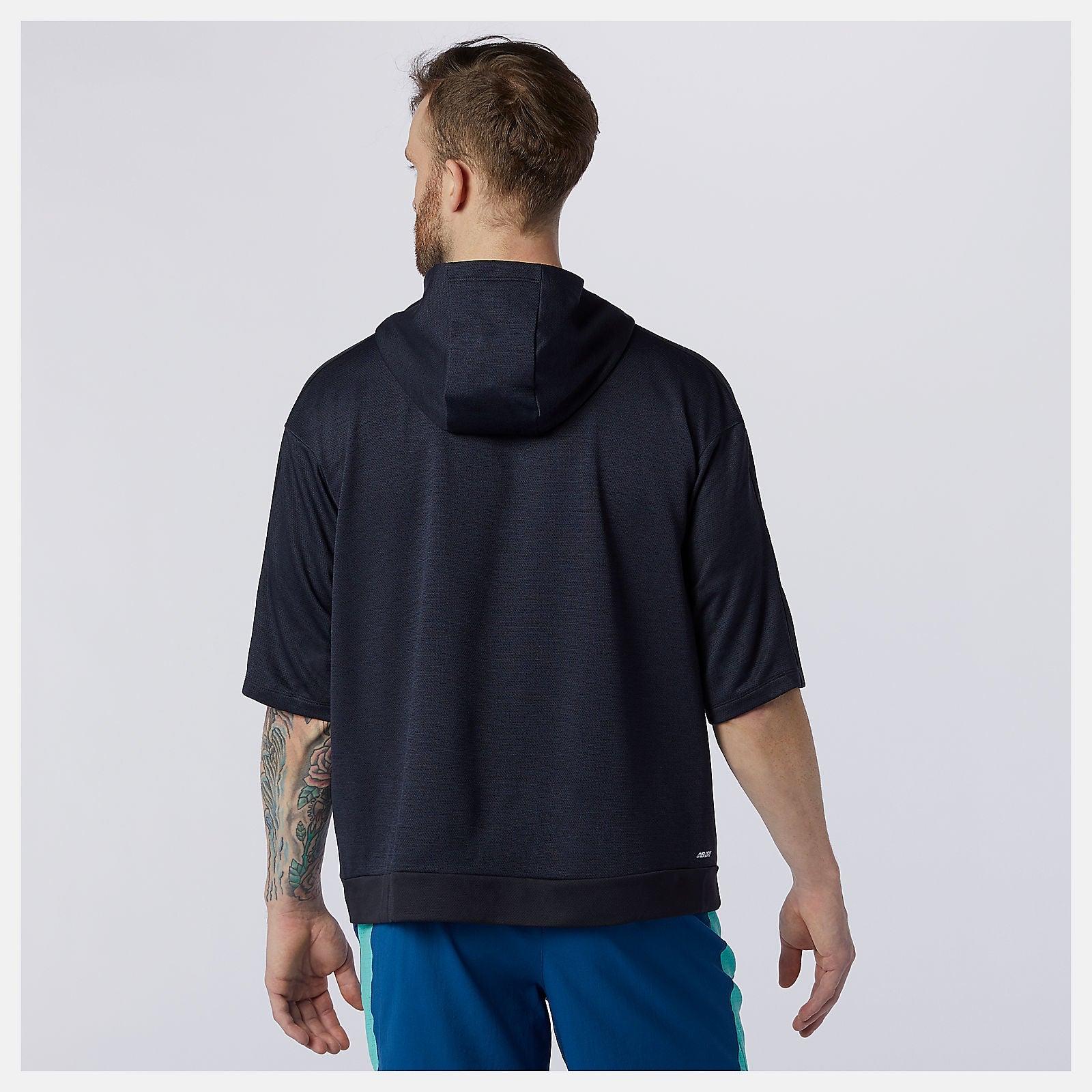 Tenacity Lightweight Knit Short Sleeve Hoodie | New Balance Clothing Eclipse Heather - Men