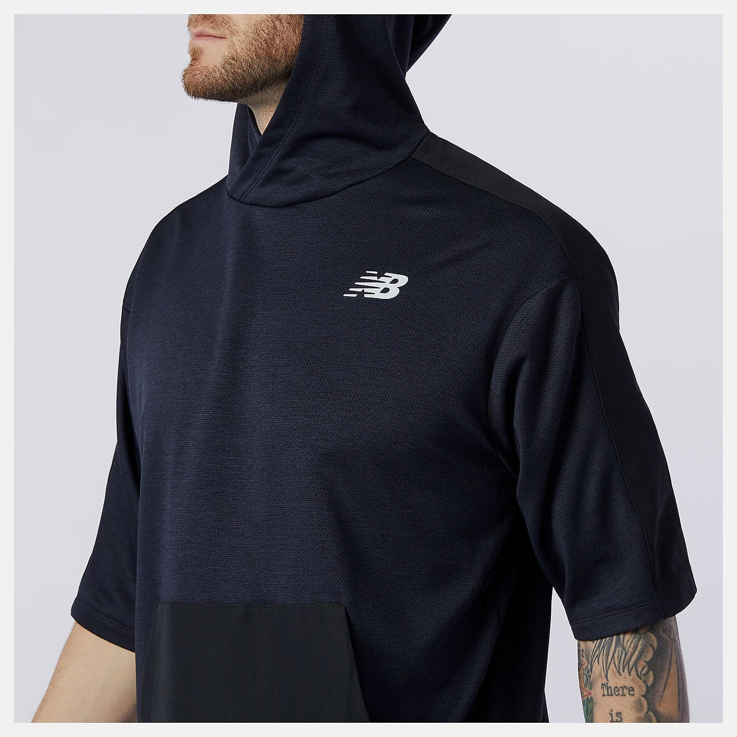 Tenacity Lightweight Knit Short Sleeve Hoodie | New Balance Clothing Eclipse Heather - Men
