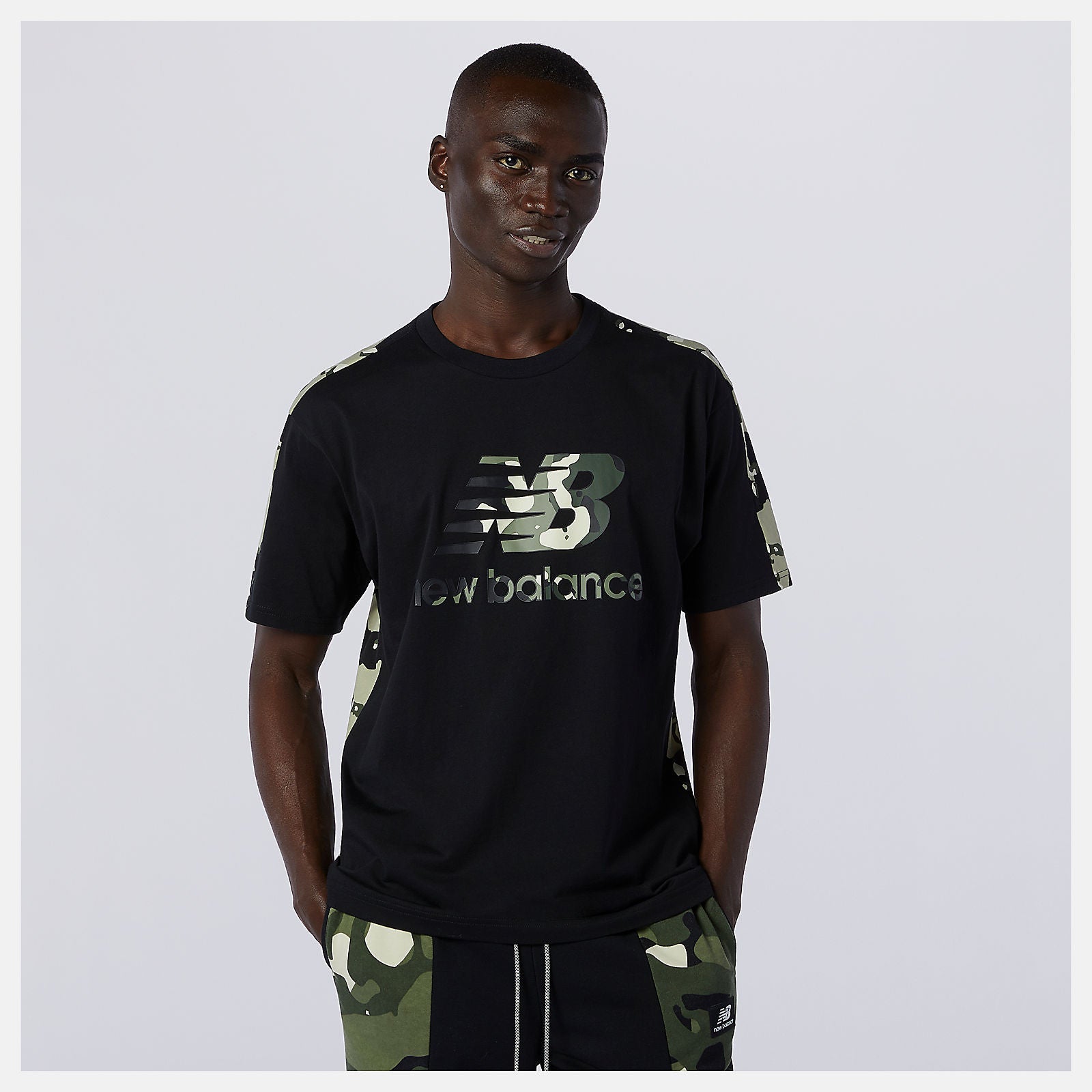 NB Essential Camo Tee | New Balance Clothing Black Multi - Men