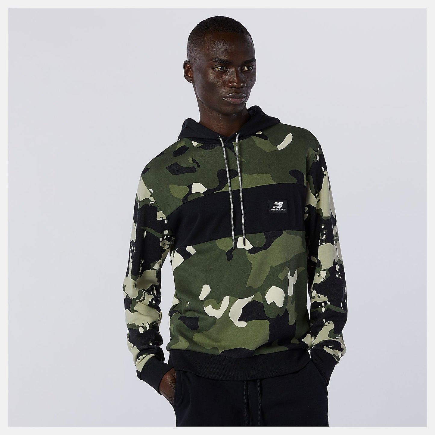 NB Essentials Fleece Camo Hoodie | New Balance Clothing Black/Magnet - Men
