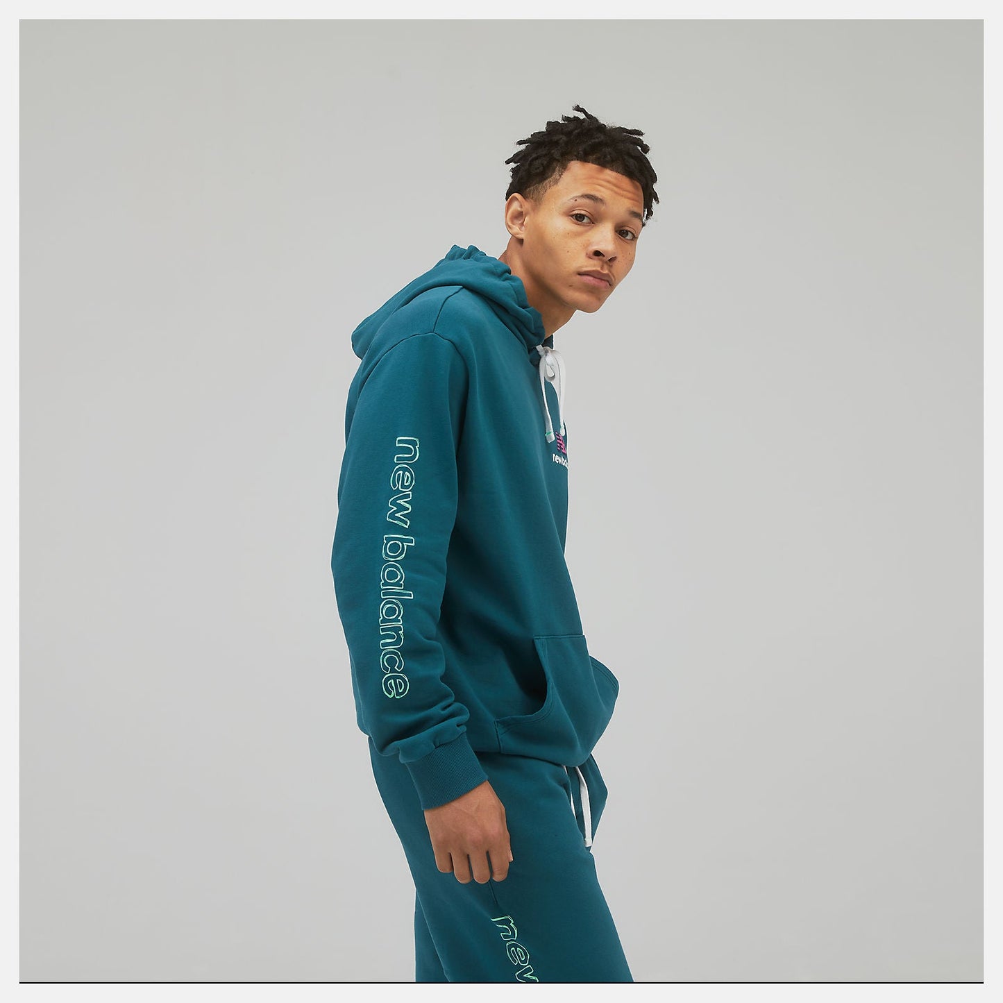 NB Athletics Clash Hoodie | New Balance Clothing Mountain Teal - Men
