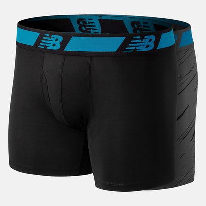 NB Dry 6 Inch Boxer Brief 2 Pack | New Balance Accessories Black/Lead - Men