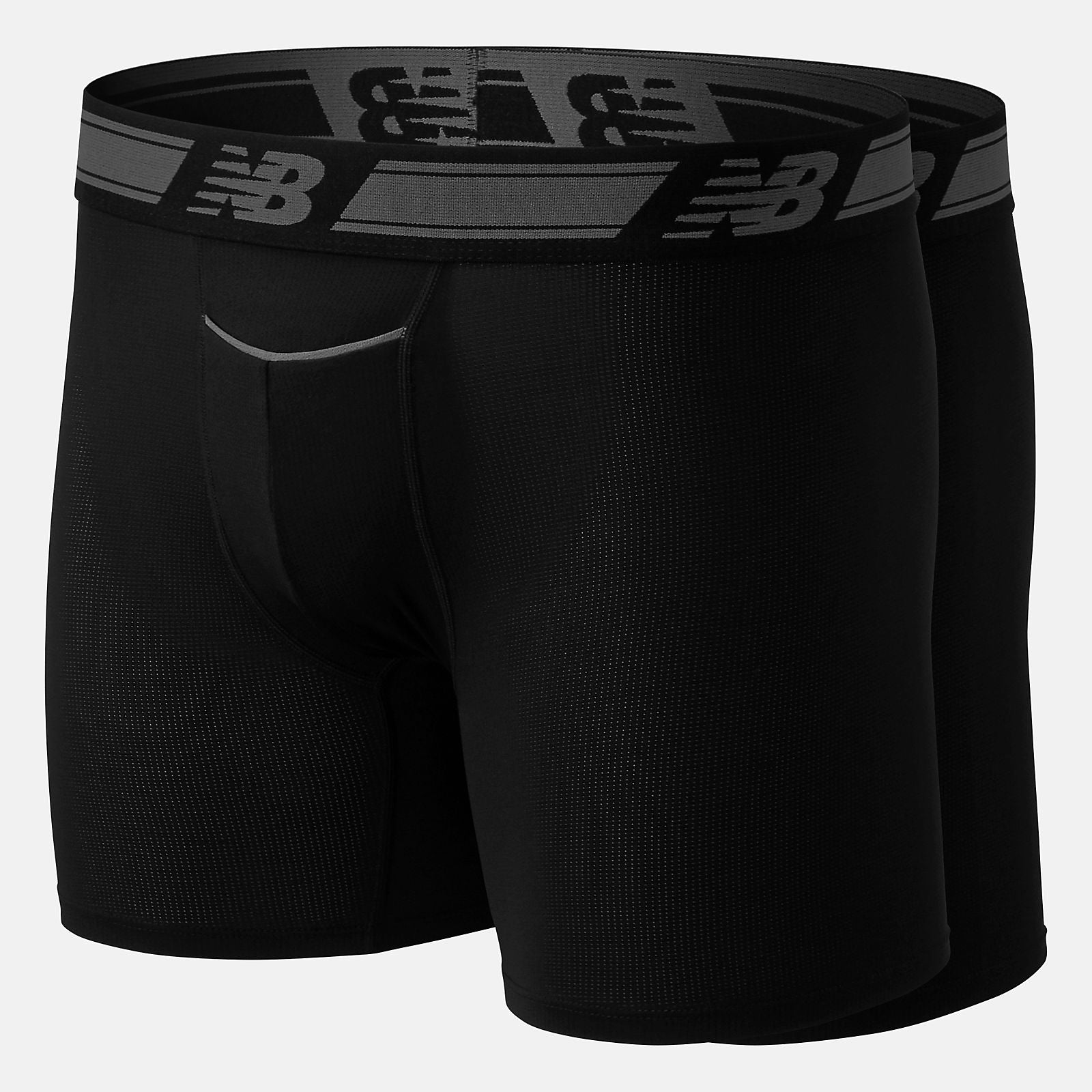 Men Mesh 6 Inch Boxer Brief 2 Pack | New Balance Accessories Black - Men