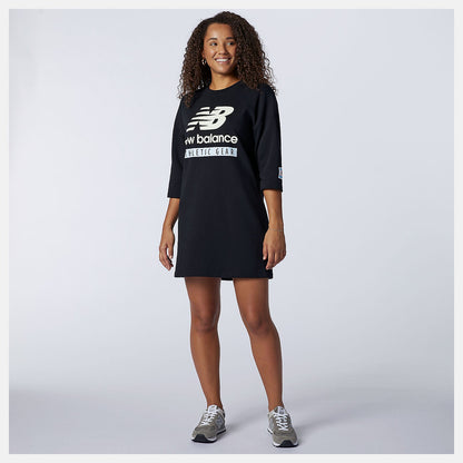 NB Essentials Field Day Crew Fleece Dress | New Balance Clothing Black - Women