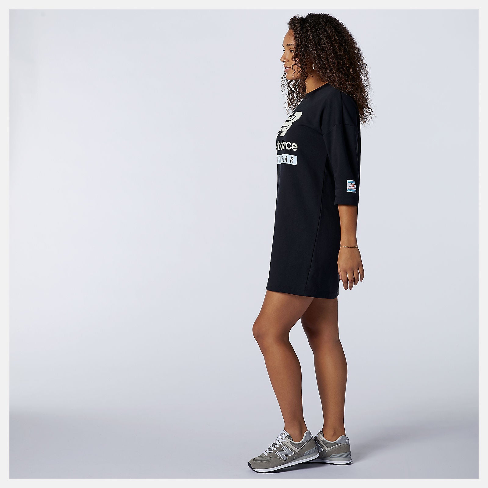 NB Essentials Field Day Crew Fleece Dress | New Balance Clothing Black - Women