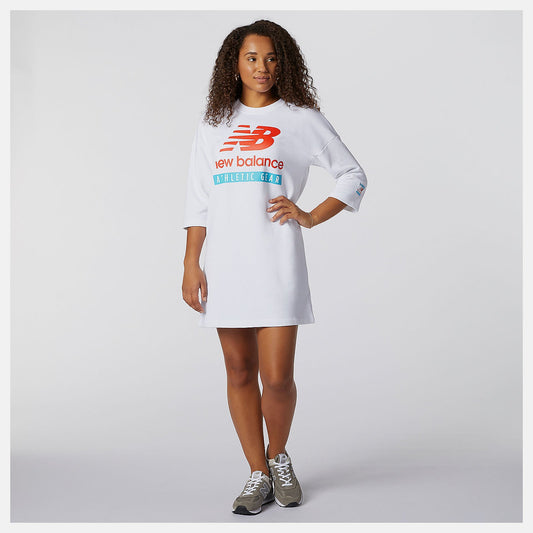 NB Essentials Field Day Crew Fleece Dress | New Balance Clothing White - Women