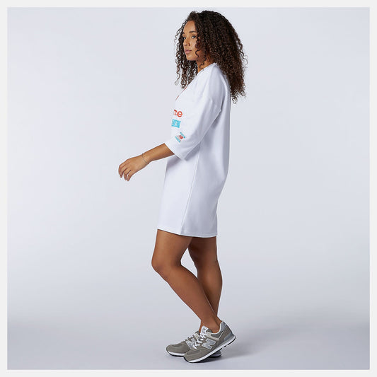 NB Essentials Field Day Crew Fleece Dress | New Balance Clothing White - Women