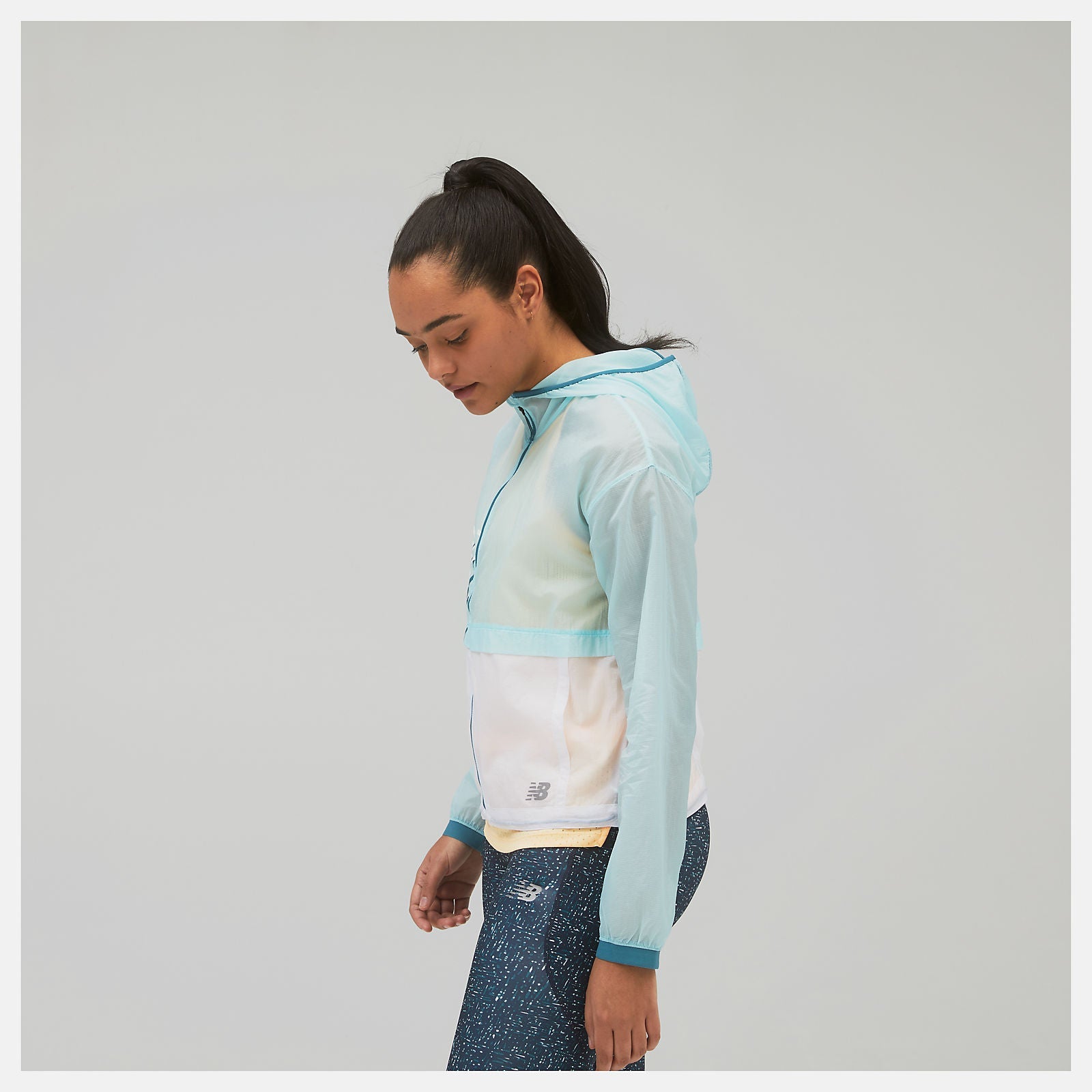 Printed Impact Run Light Pack Jacket | New Balance Clothing Pale Blue - Women