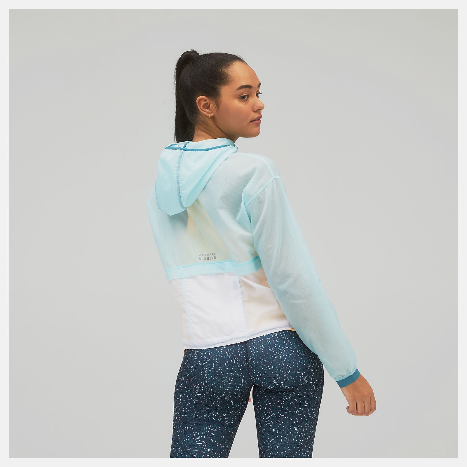 Printed Impact Run Light Pack Jacket | New Balance Clothing Pale Blue - Women