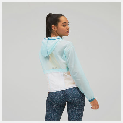 Printed Impact Run Light Pack Jacket | New Balance Clothing Pale Blue - Women