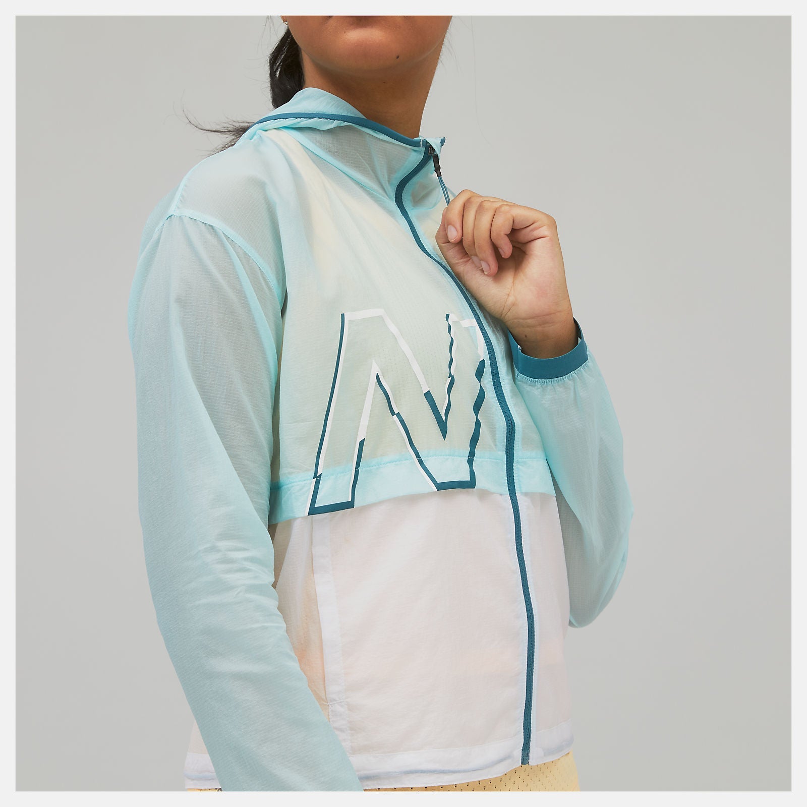 Printed Impact Run Light Pack Jacket | New Balance Clothing Pale Blue - Women