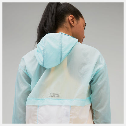 Printed Impact Run Light Pack Jacket | New Balance Clothing Pale Blue - Women