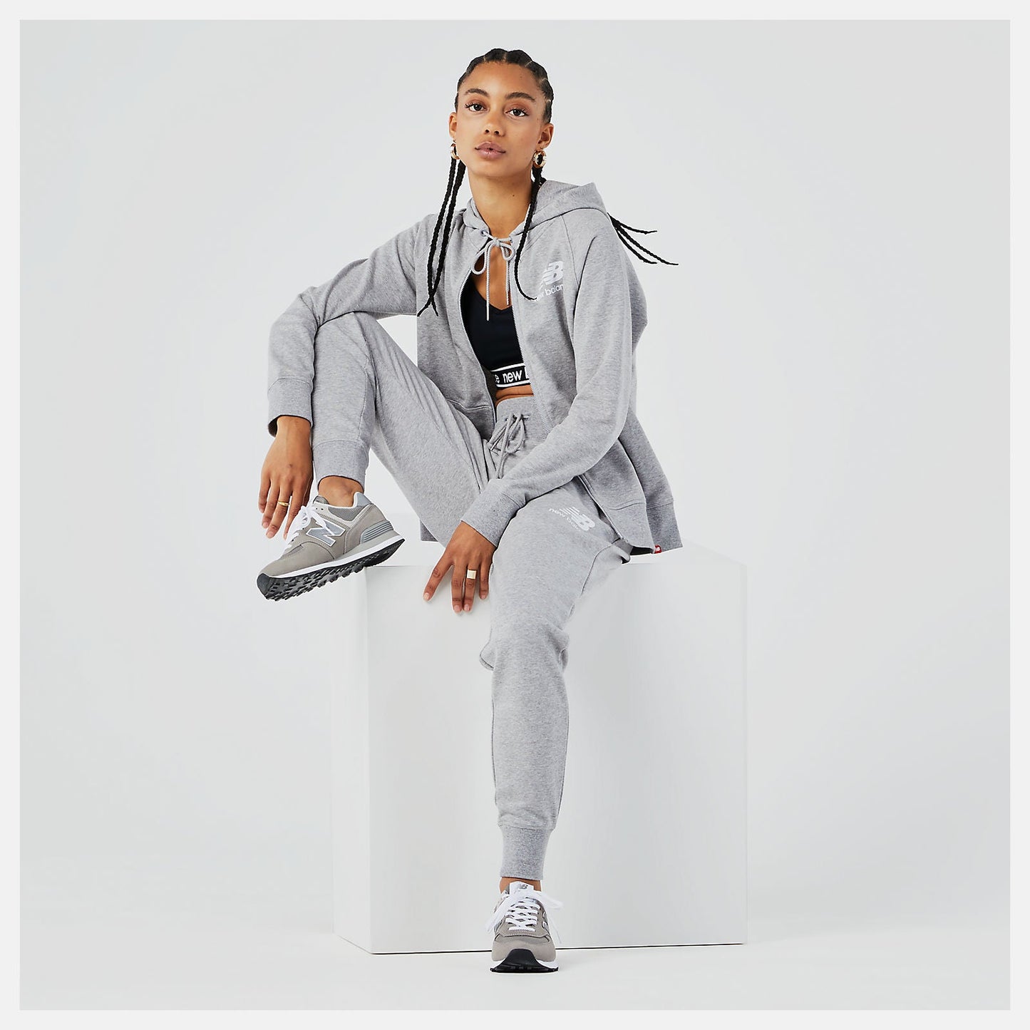 Essentials FZ Hoodie | New Balance Clothing Athletic Grey - Women