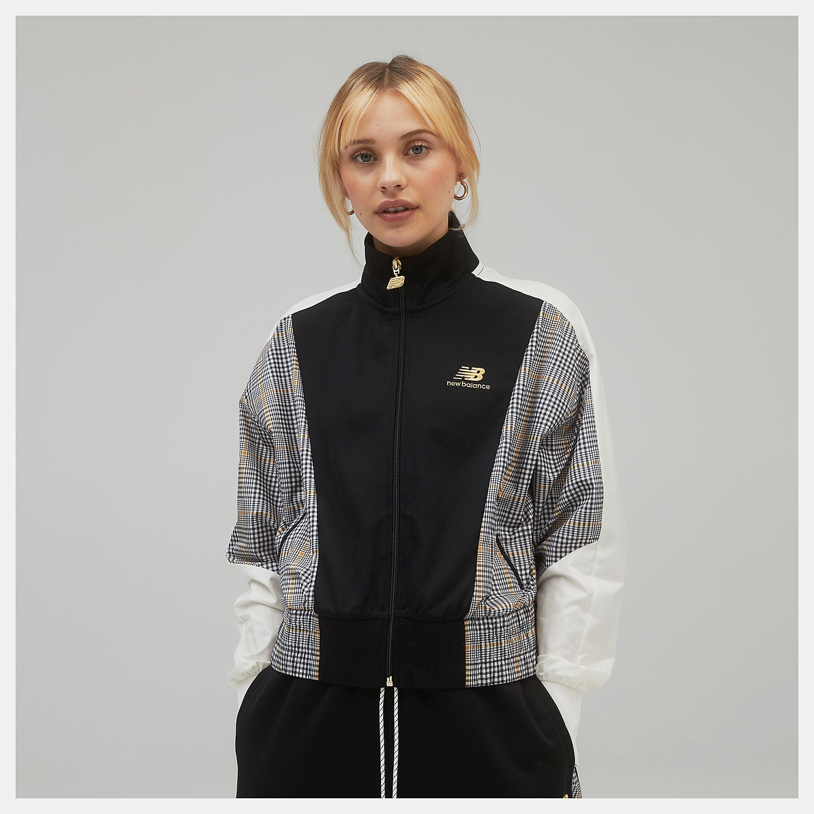 NB Athletics Higher Learning Stripe Track Jacket | New Balance Clothing Black - Women