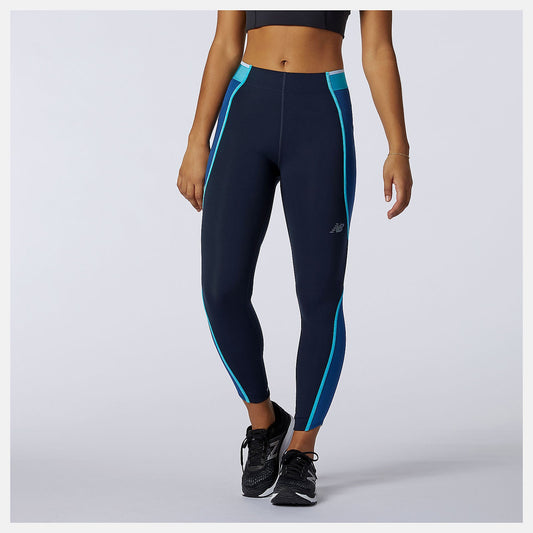 Q Speed Fuel Novelty 7/8 Tight | New Balance Clothing Captain Blue - Women