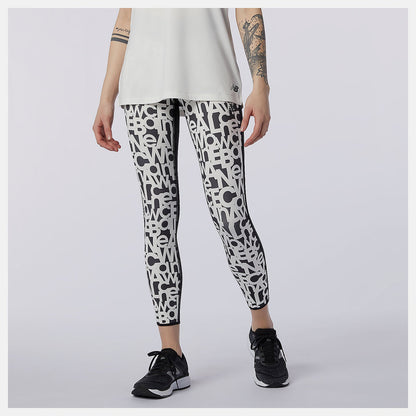 Relentless Printed High Rise 7/8 Tight | New Balance Clothing White - Women