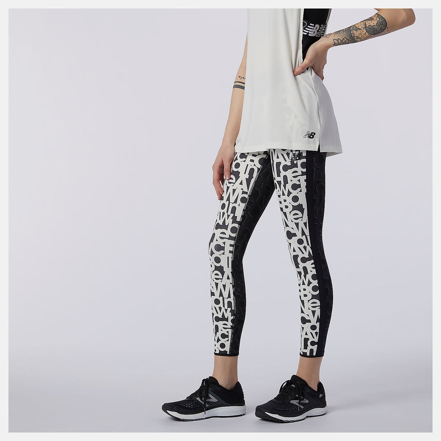 Relentless Printed High Rise 7/8 Tight | New Balance Clothing White - Women