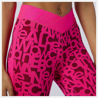Relentless Printed High Rise 7/8 Tight | New Balance Clothing Pink Glo - Women