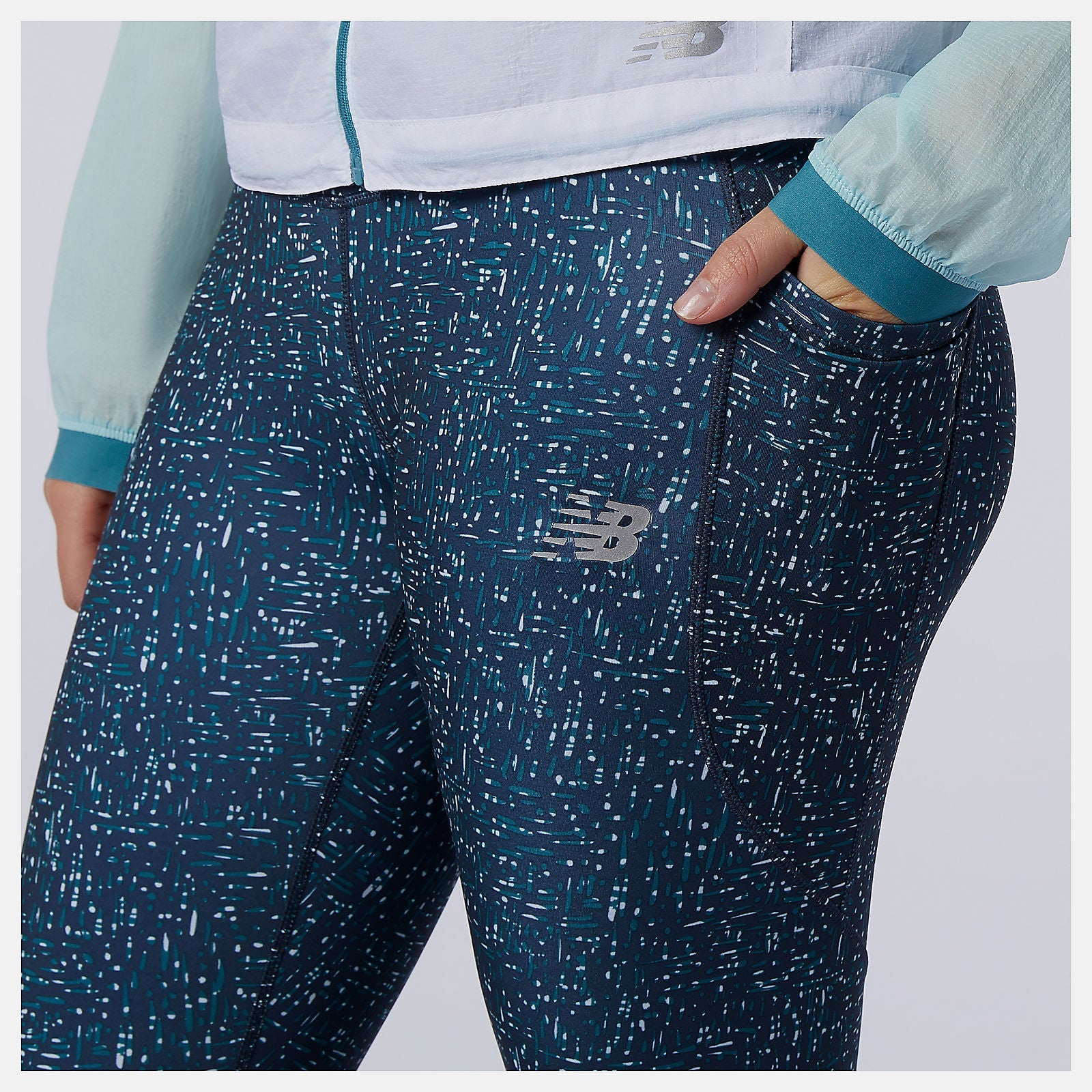 Printed Impact Run Tight | New Balance Clothing Mountain Teal - Women