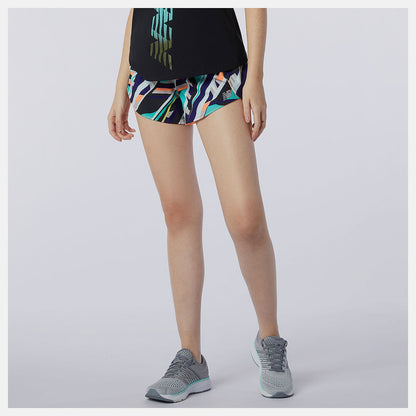 Printed Impact Run Short 3 Inch | New Balance Clothing Multi Color - Women