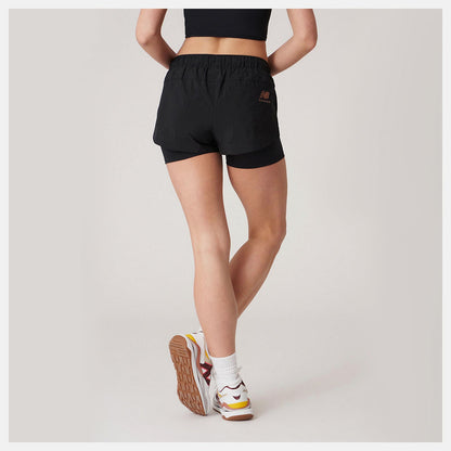Bandier Woven tech Short | New Balance Clothing Black - Women
