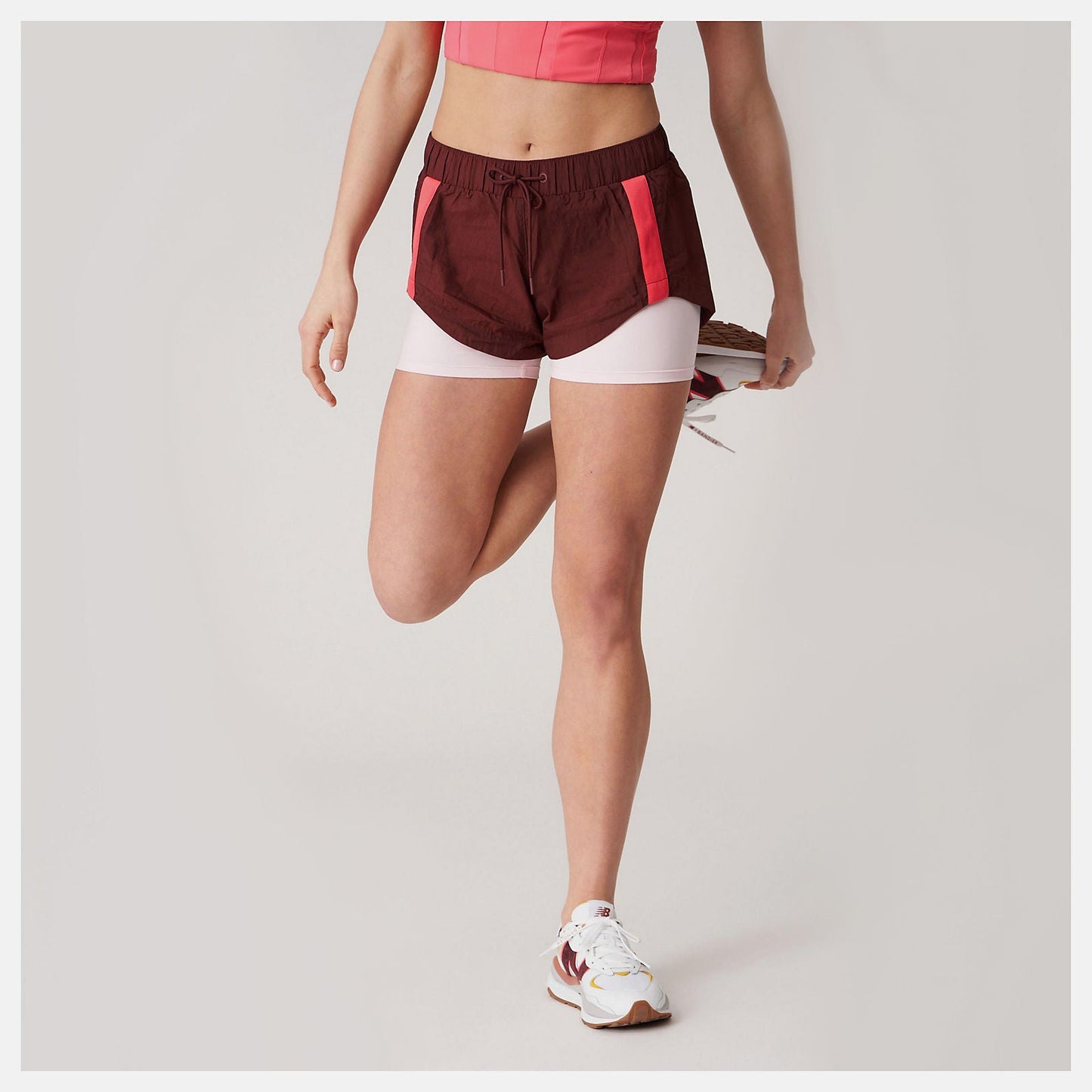 Bandier Woven tech Short | New Balance Clothing Deep Mauve - Women
