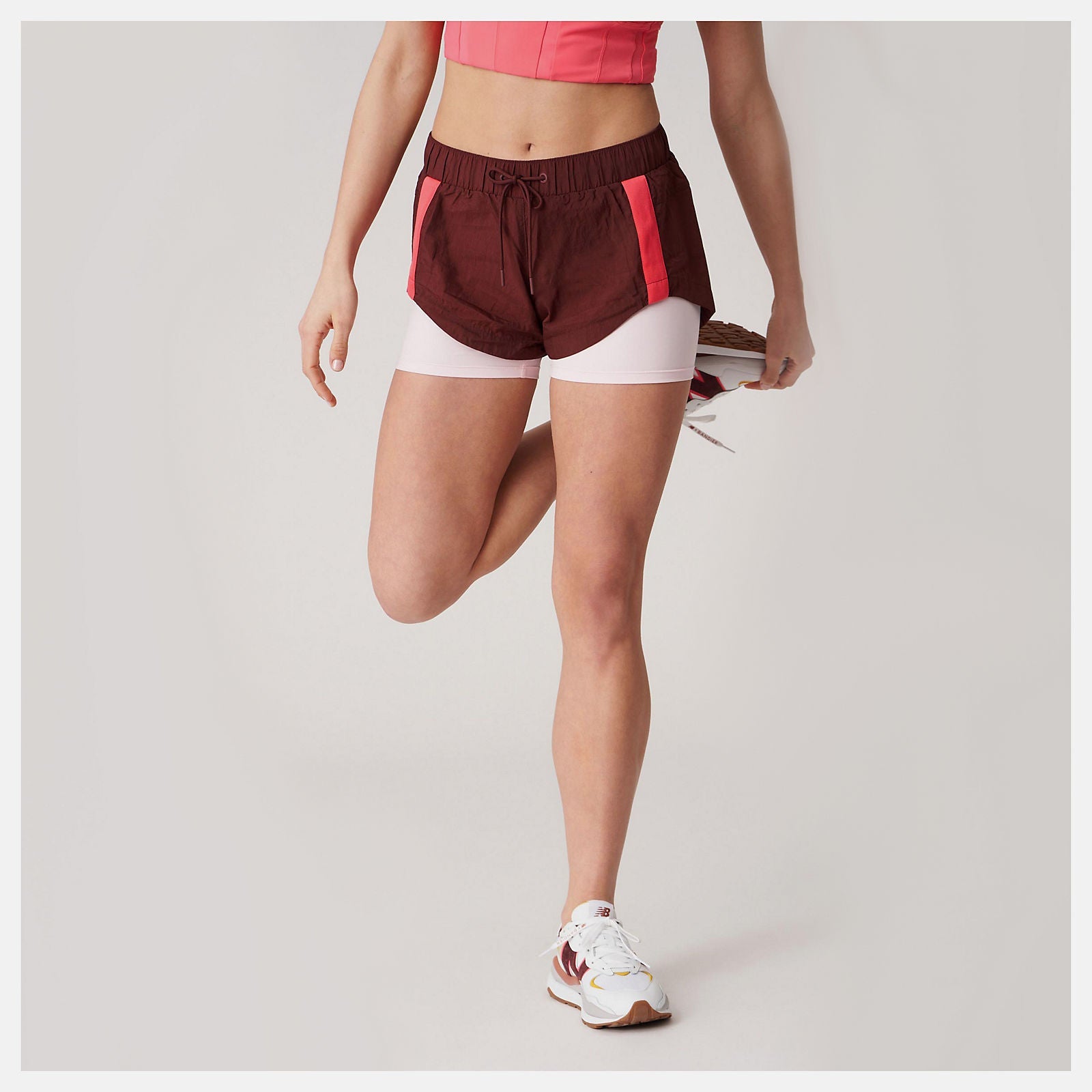 Bandier Woven tech Short | New Balance Clothing Deep Mauve - Women