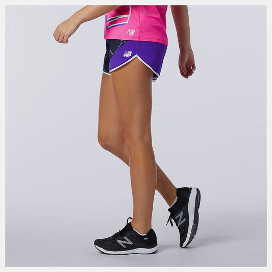 Printed Fast Flight Split Short | New Balance Clothing Deep Violet - Women