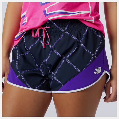 Printed Fast Flight Split Short | New Balance Clothing Deep Violet - Women
