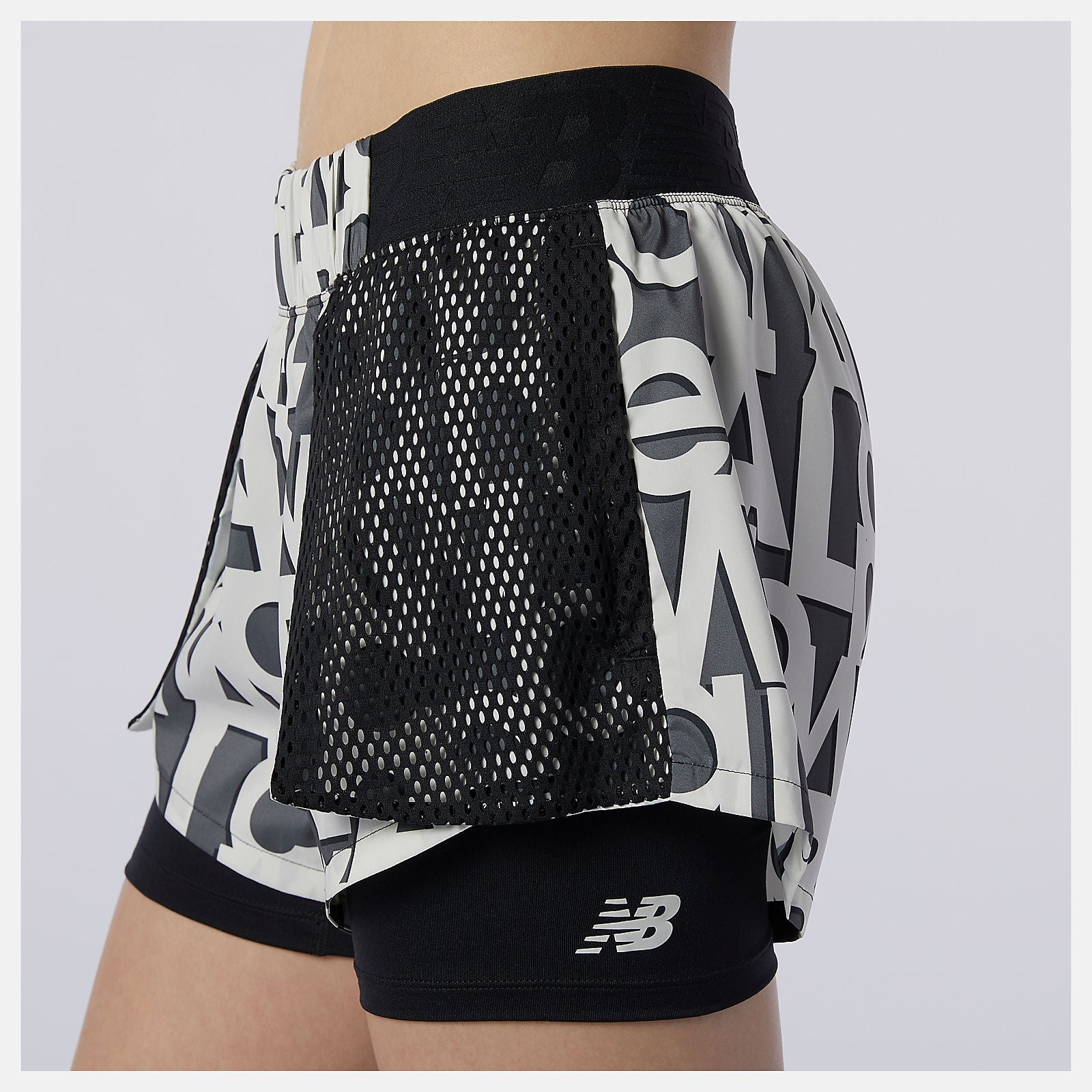 Relentless 2 In 1 Short Printed | New Balance Clothing Black/White - Women