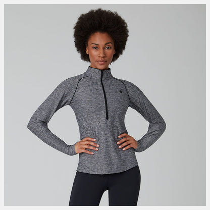 Transform 1/2 Zip | New Balance Clothing Black Heather - Women