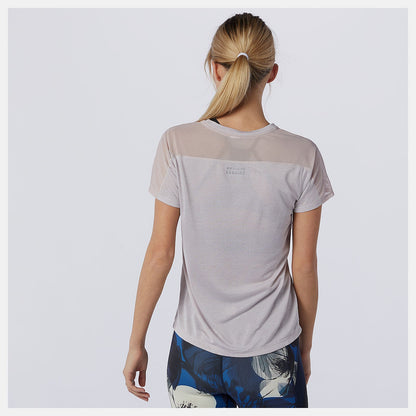 Printed Impact Run Short Sleeve | New Balance Clothing Logwood Heather - Women