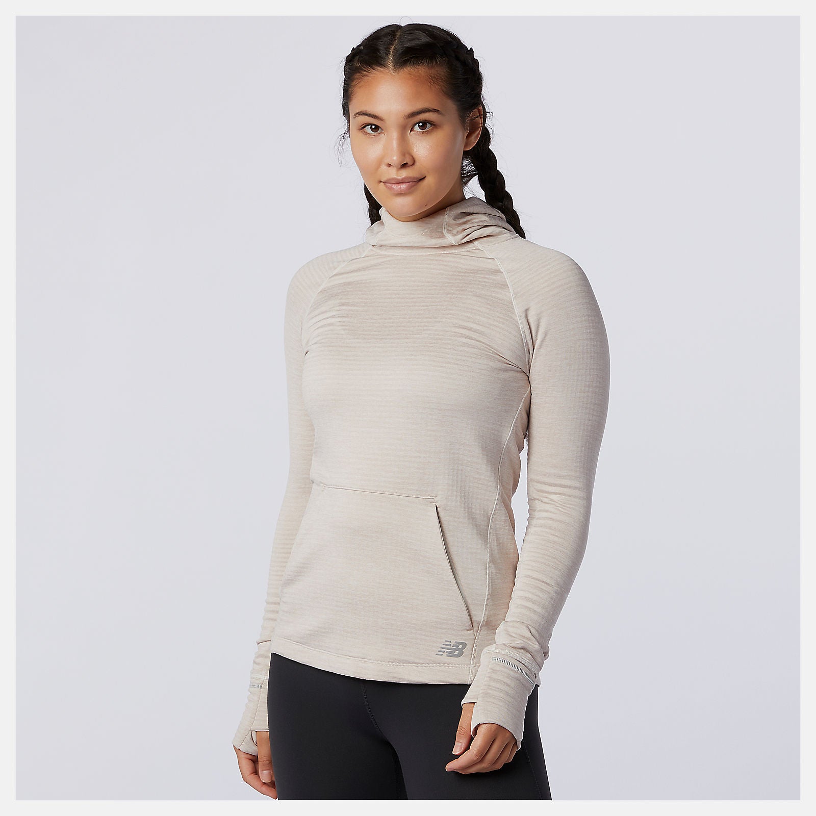 NB Heat Grid Hoodie | New Balance Clothing Sea Salt Heather - Women
