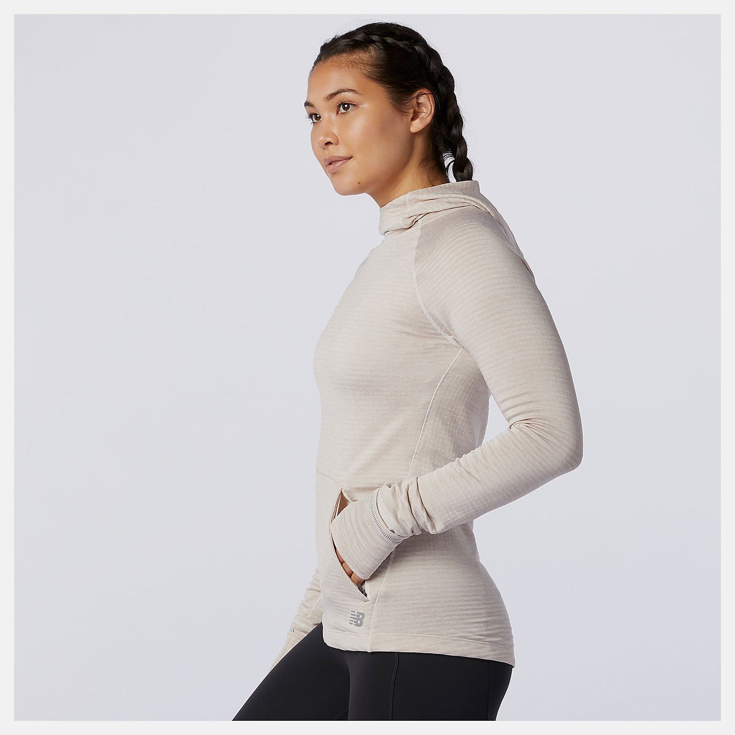 NB Heat Grid Hoodie | New Balance Clothing Sea Salt Heather - Women