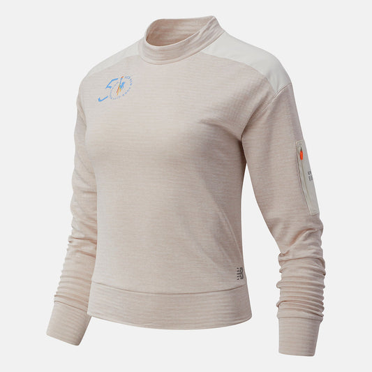 NYC Marathon NB Heat Grid Long Sleeve | New Balance Clothing Sea Salt Heather - Women