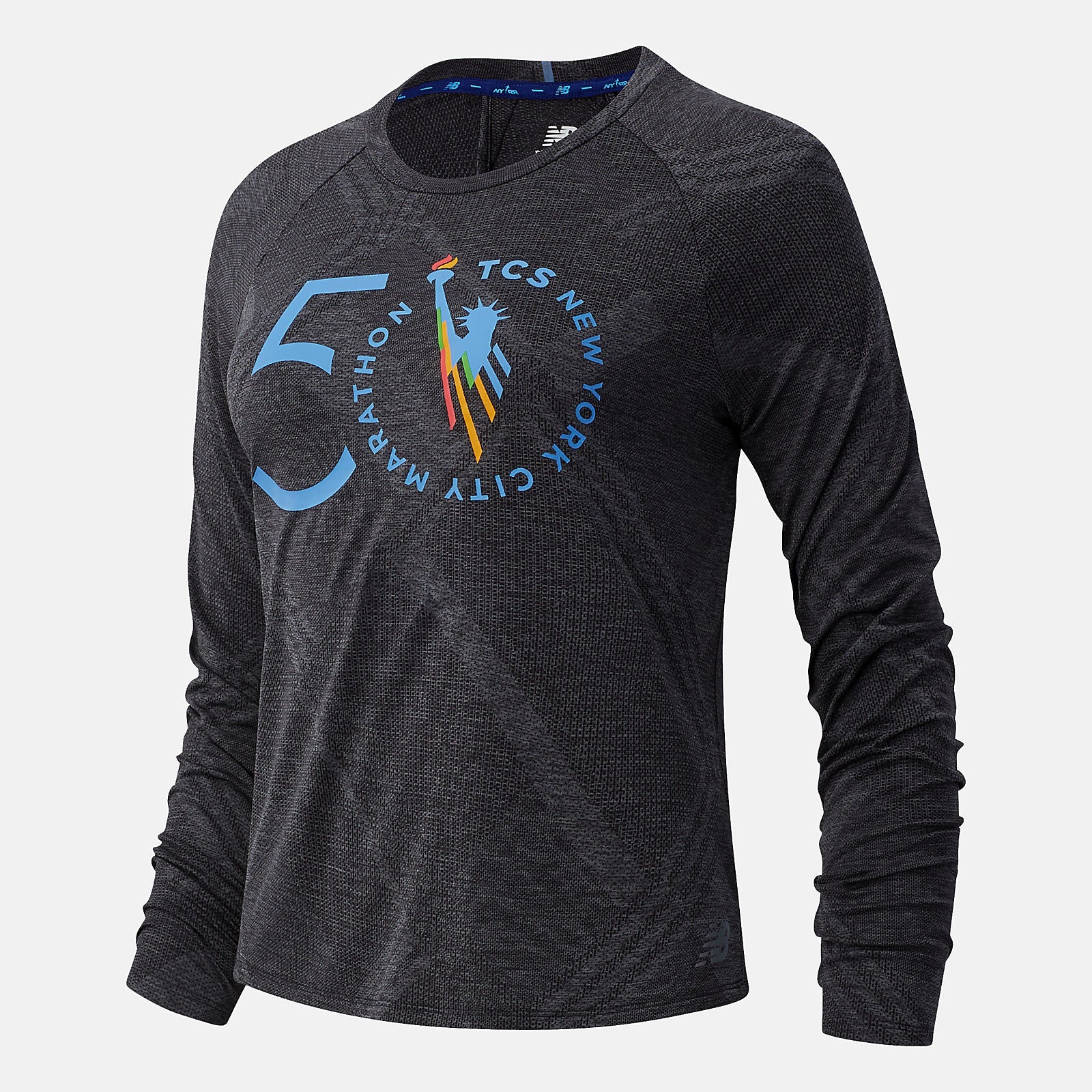 NYC Marathon Q Speed Fuel Jacquard Long Sleeve | New Balance Clothing Black Heather - Women