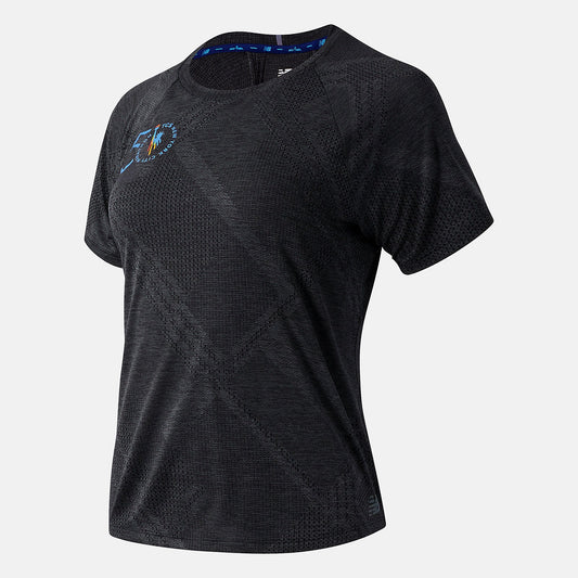 NYC Marathon Q Speed Fuel Jacquard Short Sleeve | New Balance Clothing Black Heather - Women