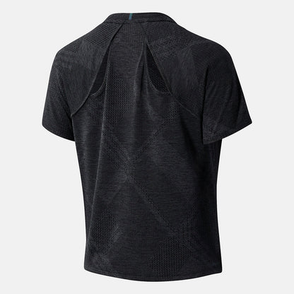 NYC Marathon Q Speed Fuel Jacquard Short Sleeve | New Balance Clothing Black Heather - Women