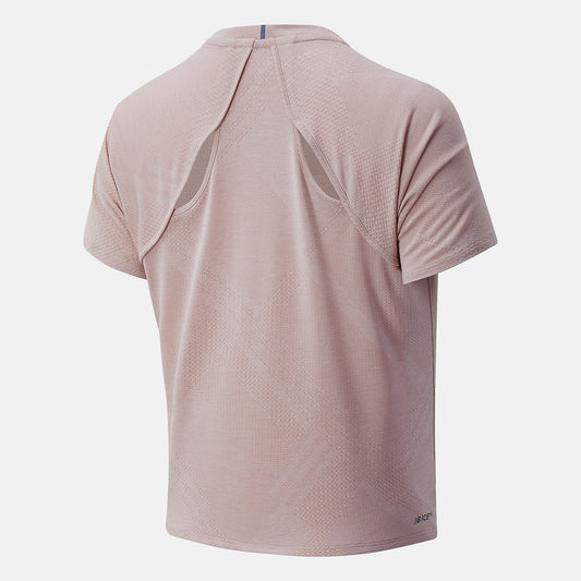 NYC Marathon Q Speed Fuel Jacquard Short Sleeve | New Balance Clothing Space Pink - Women