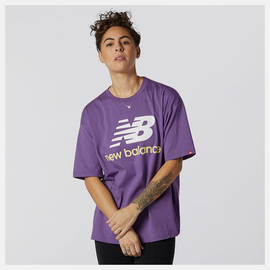 NB Essentials Stacked Logo Tee | New Balance Clothing Sour Grape - Women