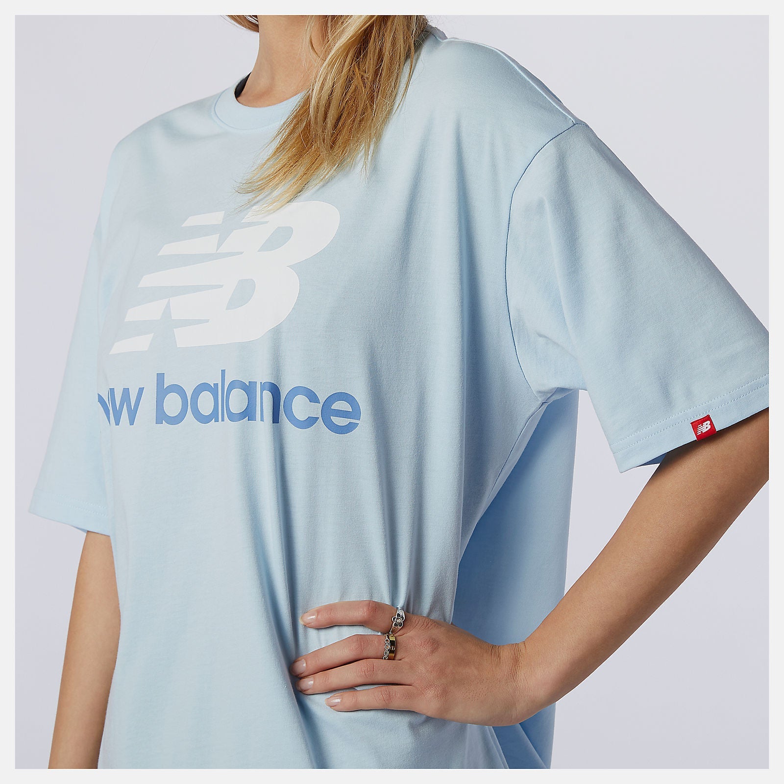 NB Essentials Stacked Logo Tee | New Balance Clothing Uv Glo - Women