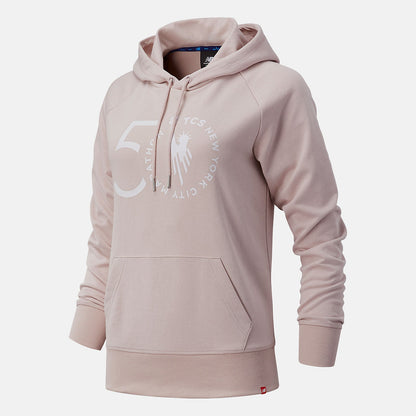 NYC Marathon Essentials Pullover Hoodie | New Balance Clothing Saturn Pink - Women