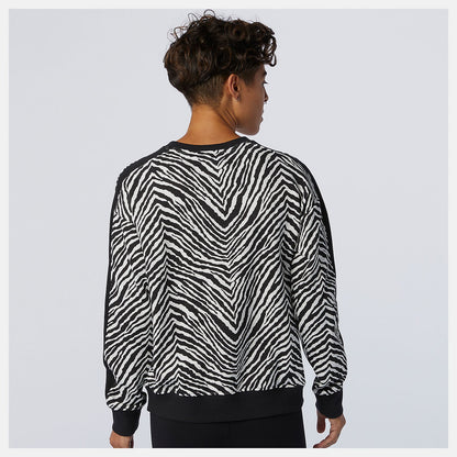 NB Athletics AOP Animal Print Crew | New Balance Clothing White Multi - Women