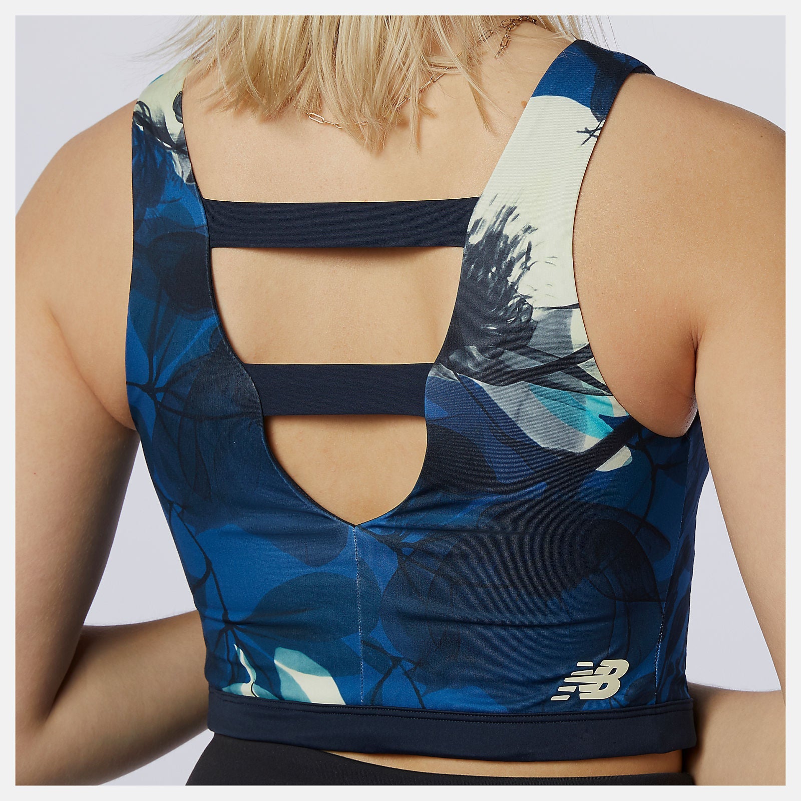 Transform NBSleek Printed Crop Top | New Balance Clothing Blue - Women