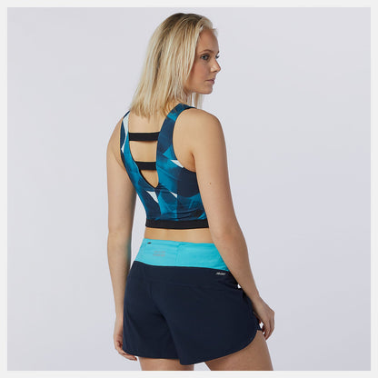 Transform NBSleek Printed Crop Top | New Balance Clothing Deep Sky - Women