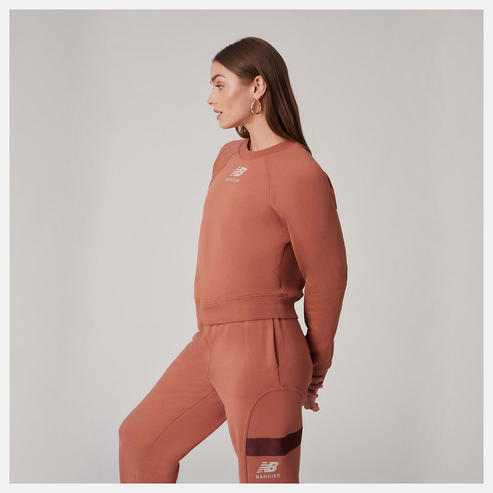 Bandier Fleece Crew | New Balance Clothing Terra Cotta - Women