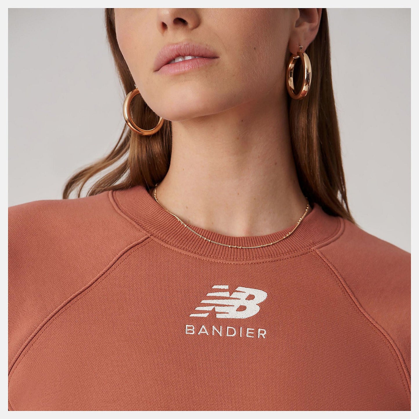 Bandier Fleece Crew | New Balance Clothing Terra Cotta - Women