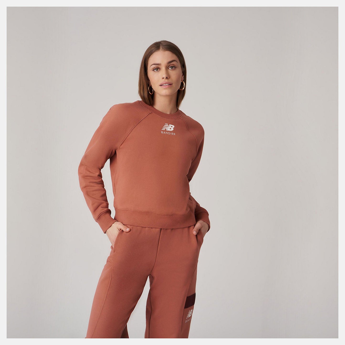 Bandier Fleece Crew | New Balance Clothing Terra Cotta - Women