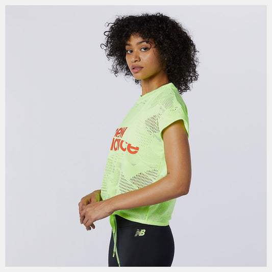 Achiever Collide Open Mesh Tee | New Balance Clothing Bleached Lime Glo - Women