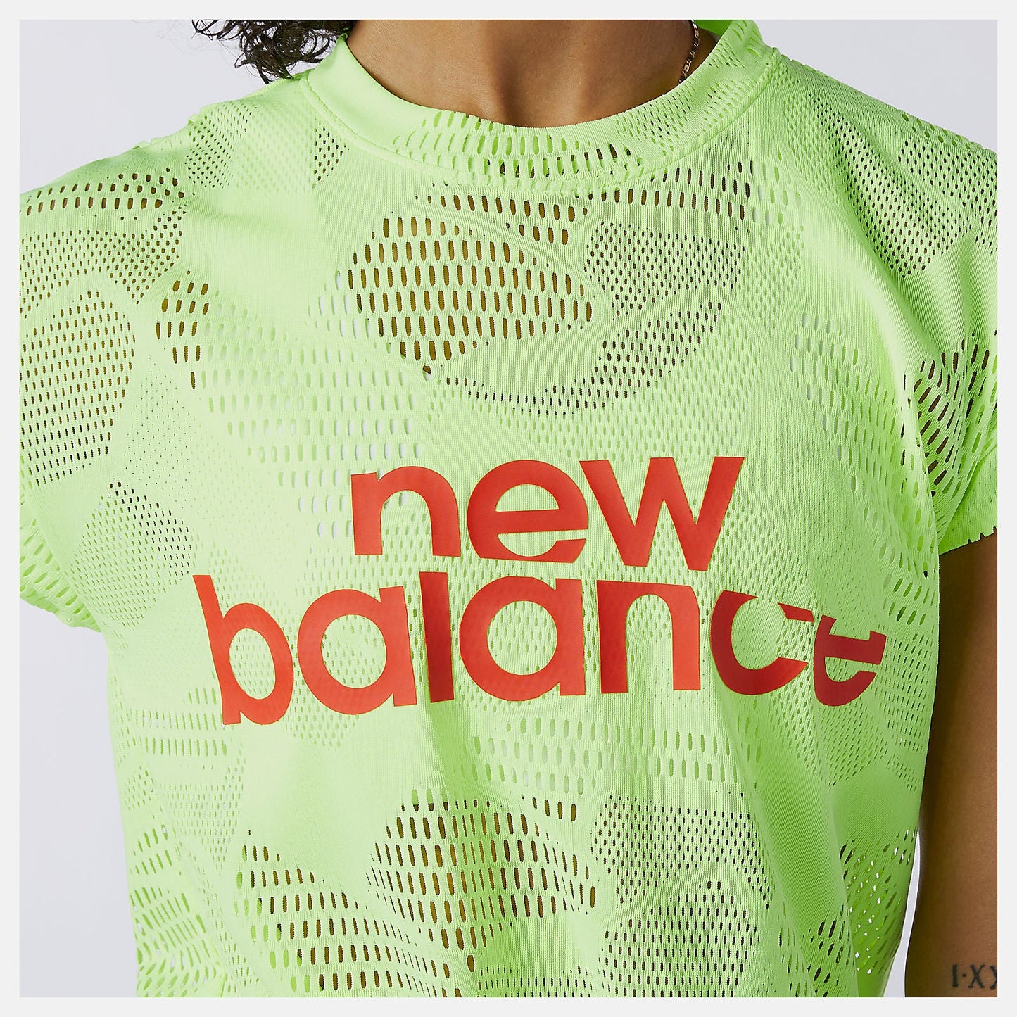 Achiever Collide Open Mesh Tee | New Balance Clothing Bleached Lime Glo - Women